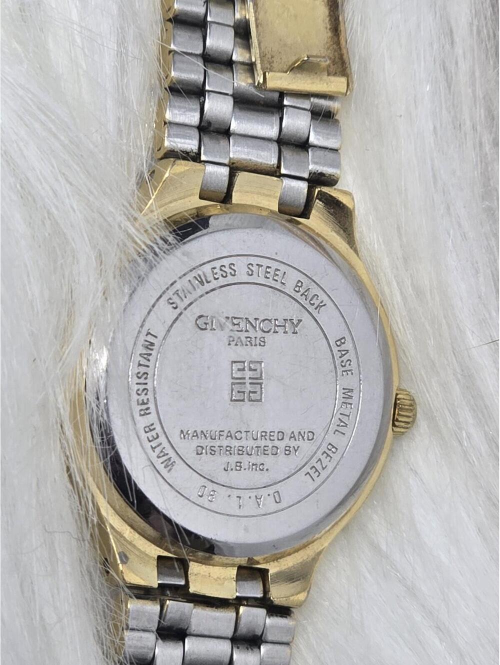 Vintage Givenchy Swiss Gold Tone Tank Watch G Link Band - Picture 6 of 8